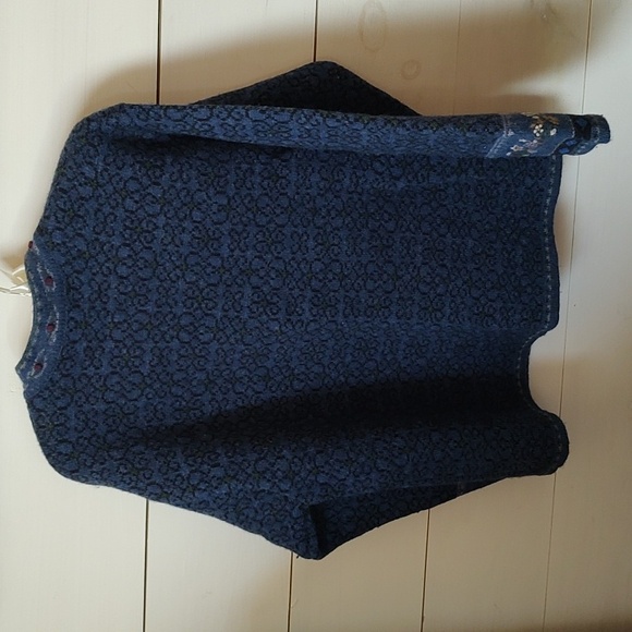 Vtg Squaw Valley Nordic Pattern Full Zip Cardigan 100% Wool Petite Large PtP 21" - Picture 4 of 7